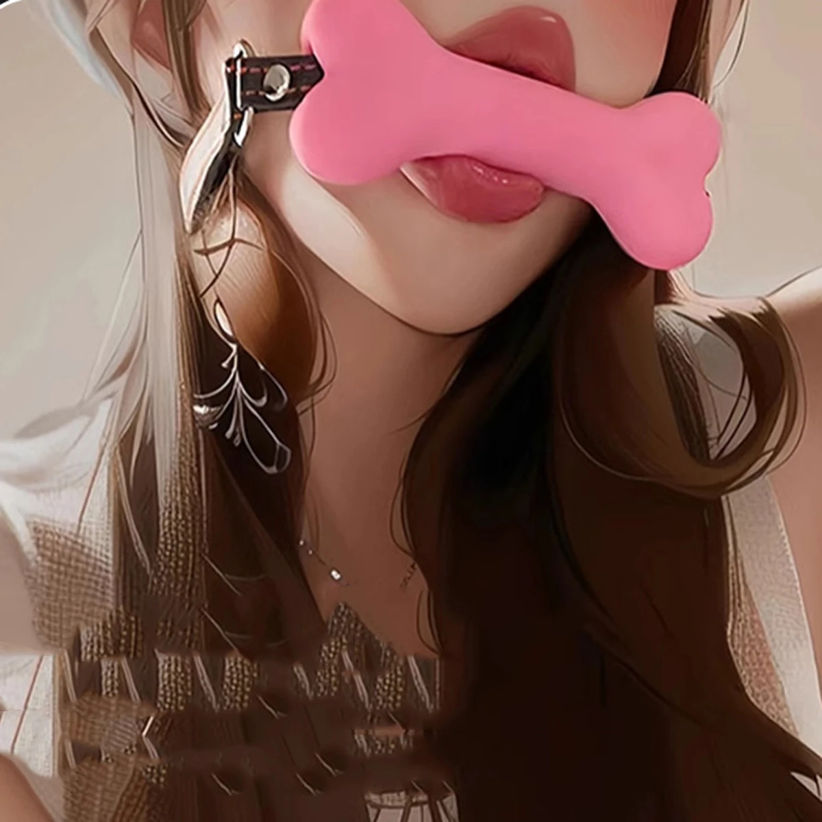 

SM Slave Mouth Gag Dog Bone Open Mouth Ball BDSM Adult Harness Erotic Sex Toys Oral Fixation PU Leather Band Bondage Restraints