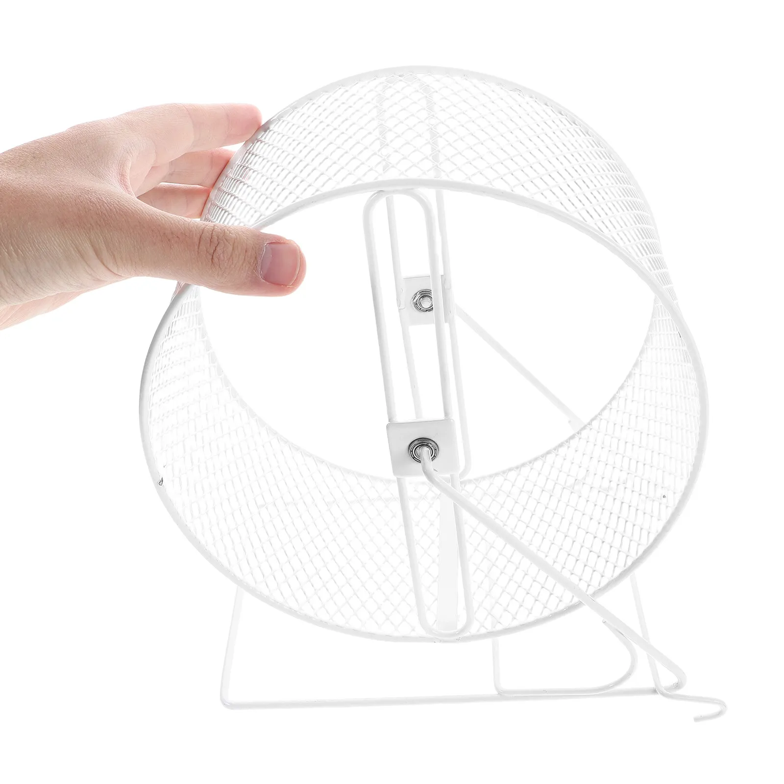 pet-exercise-running-wheel-silent-runner-white-metal-21cm-quiet-hamster-chinchilla-gerbil-rat-mouse-small-animal-metal-wheel