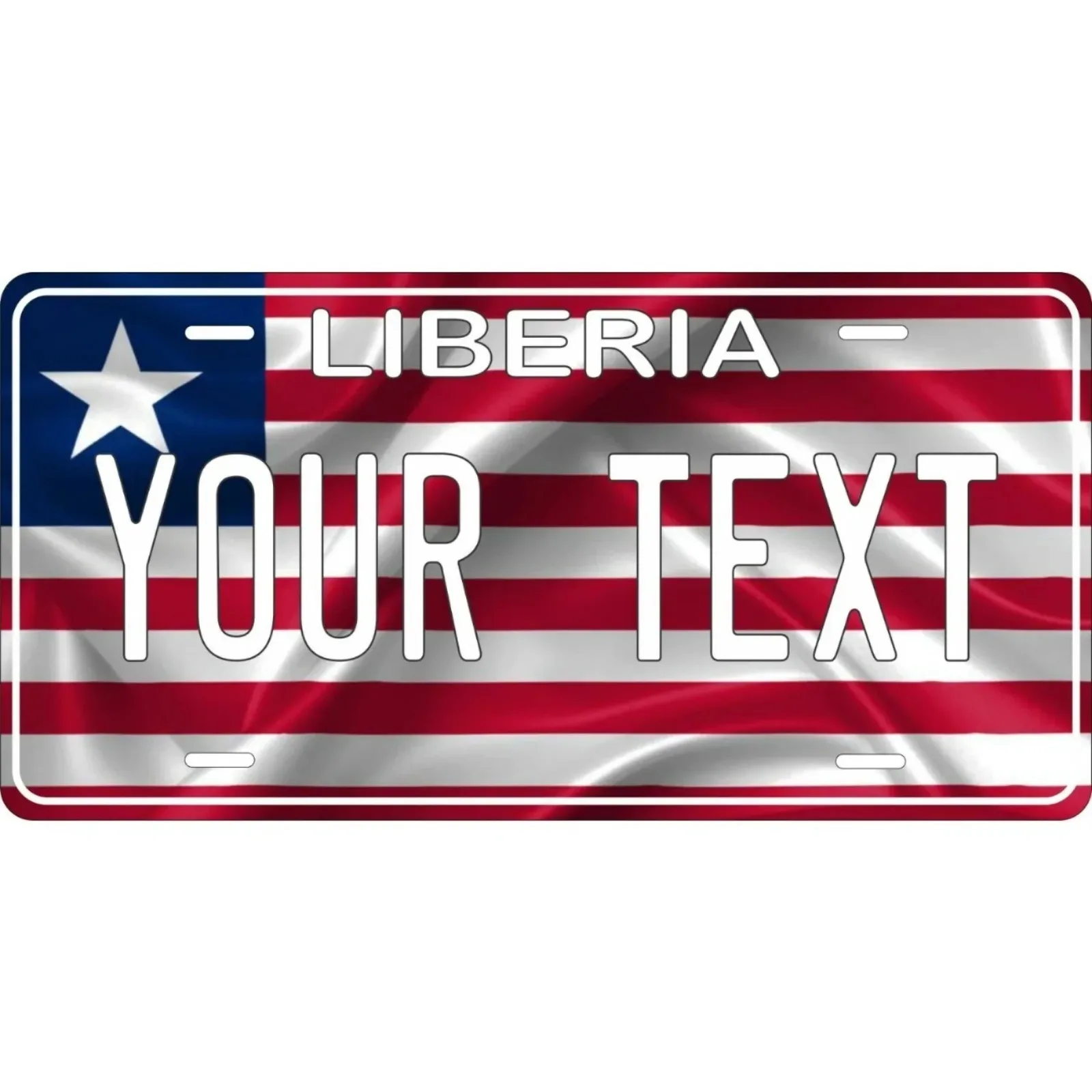 1PC 2D Flat Custom Liberia Flag Decorative Tag, Personalized, Dustproof & Waterproof, Home Decor (Only Decoration)