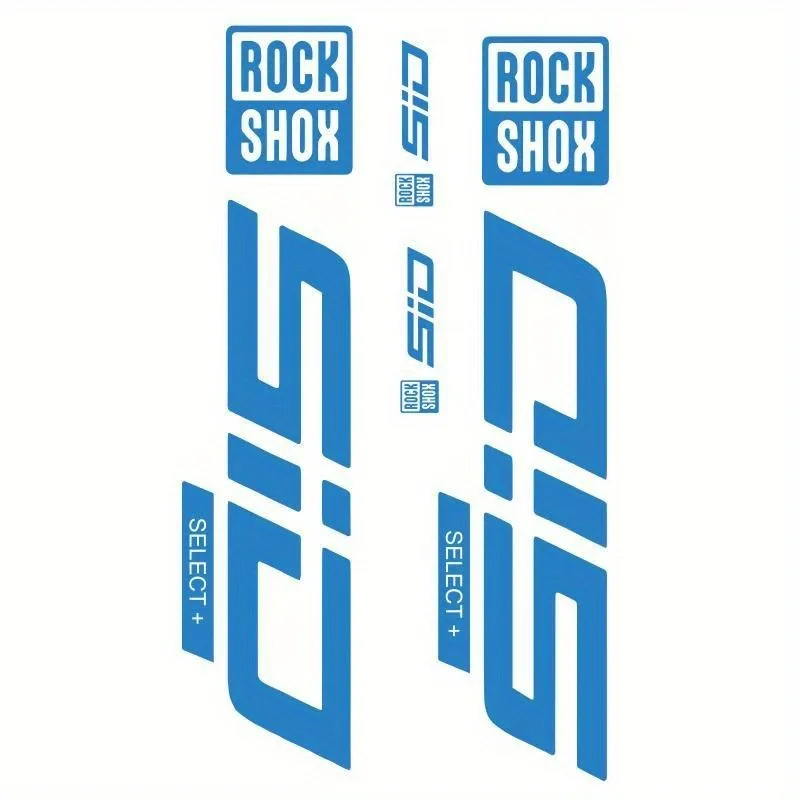1 conjunto de adesivos RockShox SID Select+ para garfo, vinil transparente com design azul e laranja, proteção de pintura durável