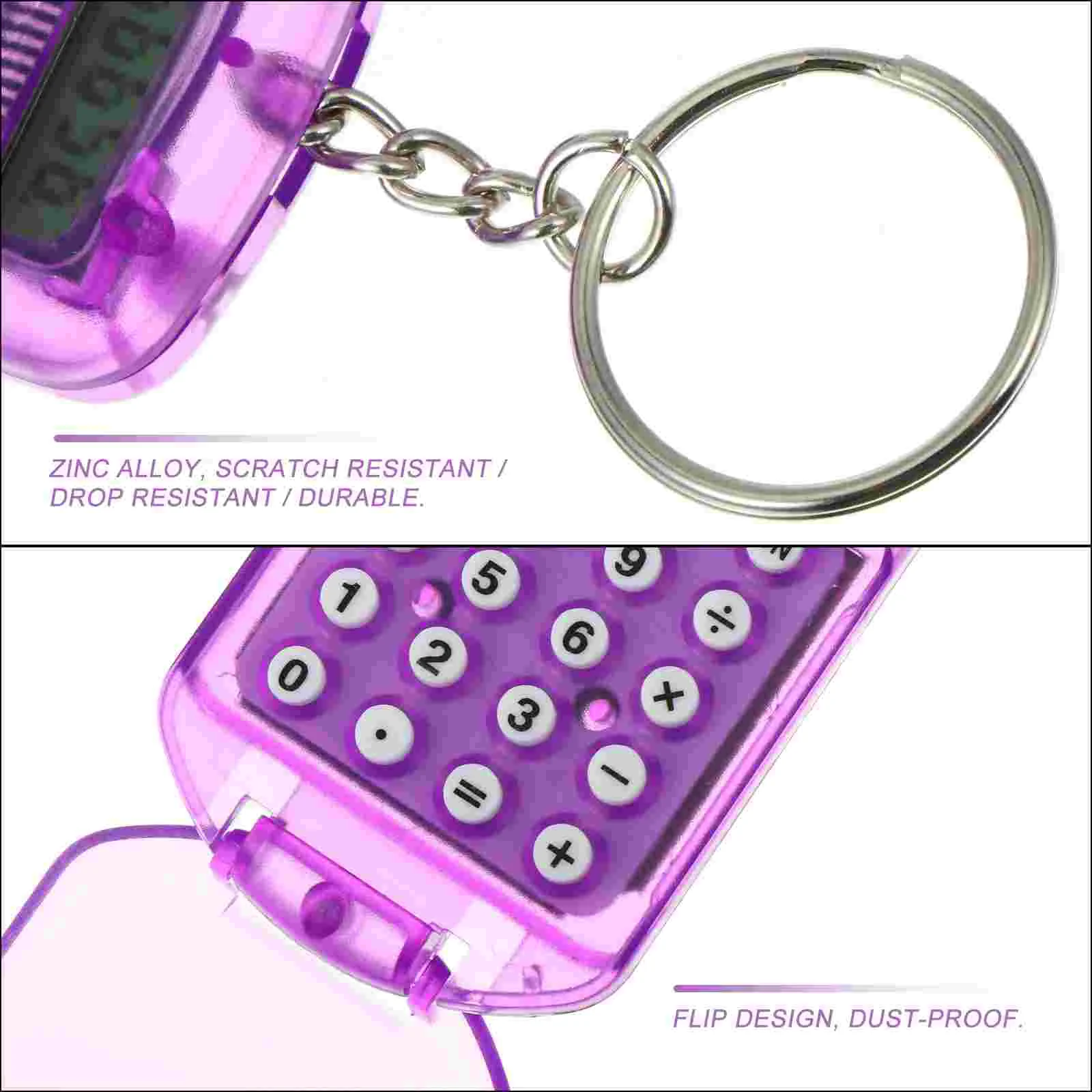 3 Pcs School Calculator Keychain Mini Backpack Portable Bags Electronic Office Keyring