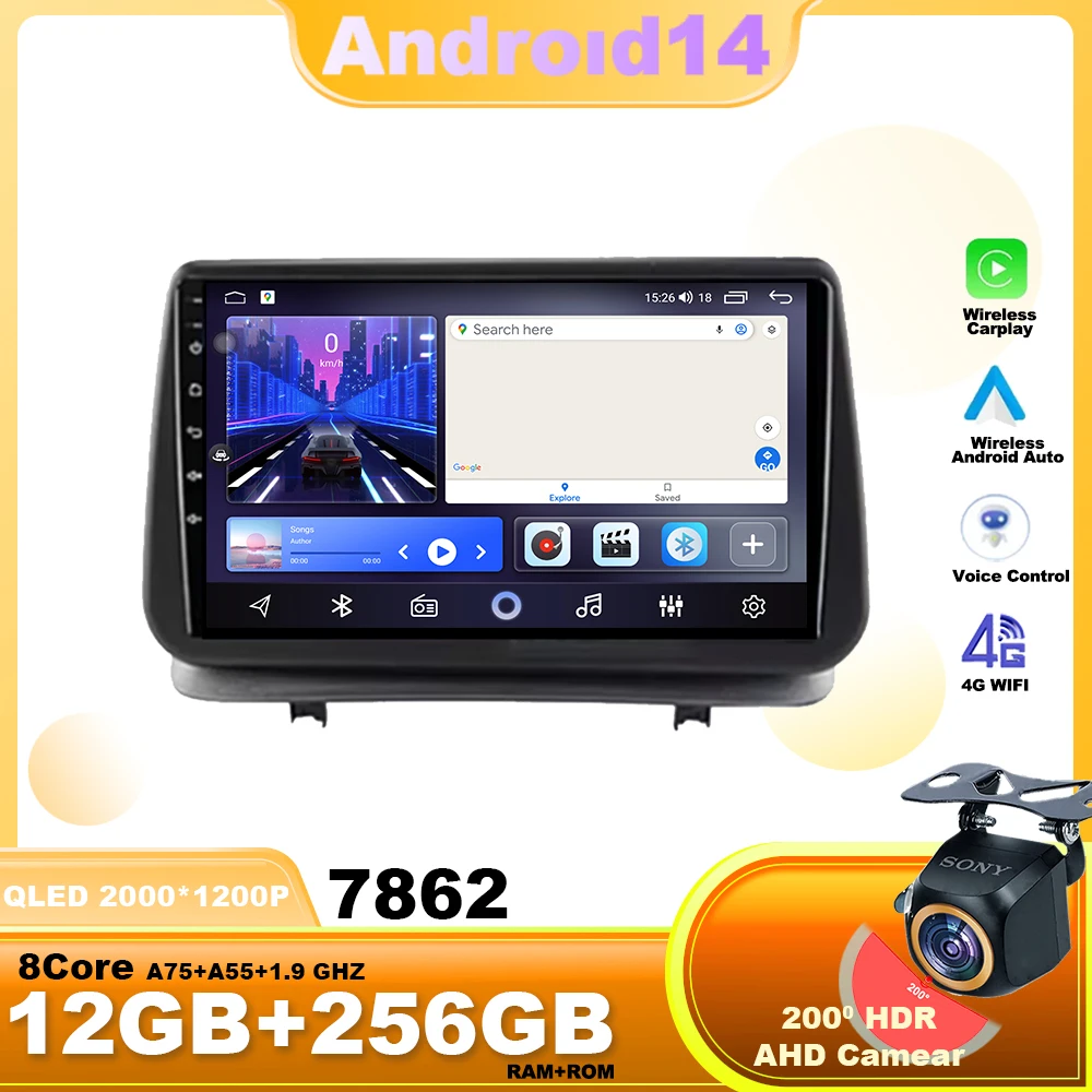 

Android 14 Car Radio For Renault Clio 3 Clio3 2005-2014 Multimedia 4G WIFI Carplay GPS Navigation Player Head Unit NO 2 Din DVD