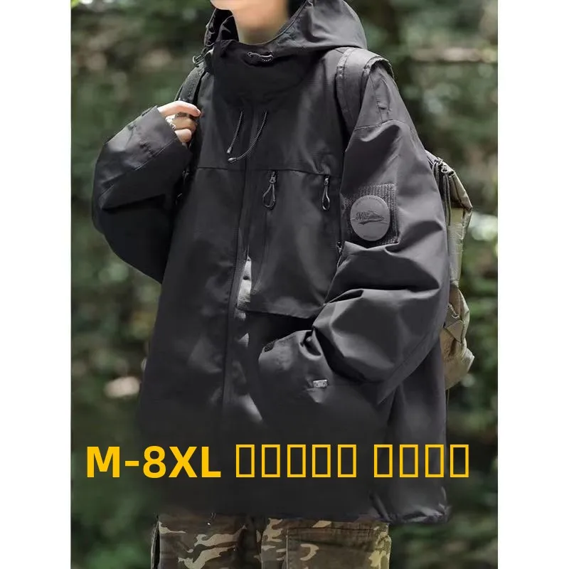 

Large Size Men's Outdoor Windproof Waterproof Sport Jaet American Sle Spring Autumn New Model Casual Loose Fit Jaet