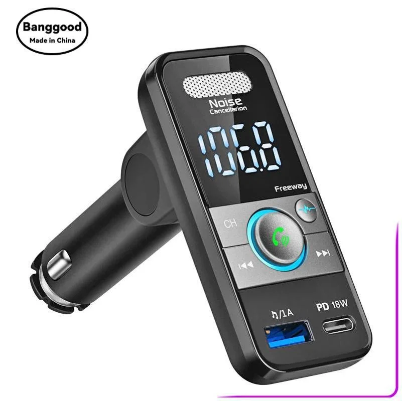 Japanese Version One-click Noise Reduction Car Bluetooth BT94 Music Player FM Transmitter PD Fast Charging Charger