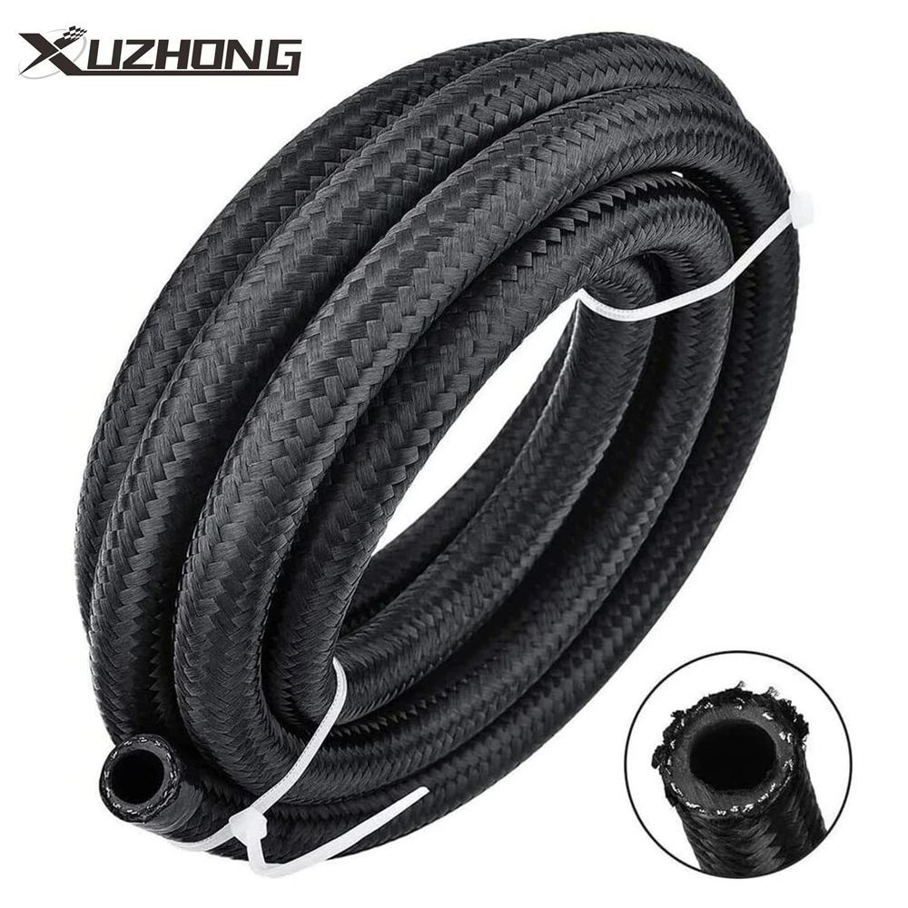 

4AN 6AN 8AN 10AN 12AN Nylon & Stainless Steel Braided Fuel Hose Oil Gas Air Line