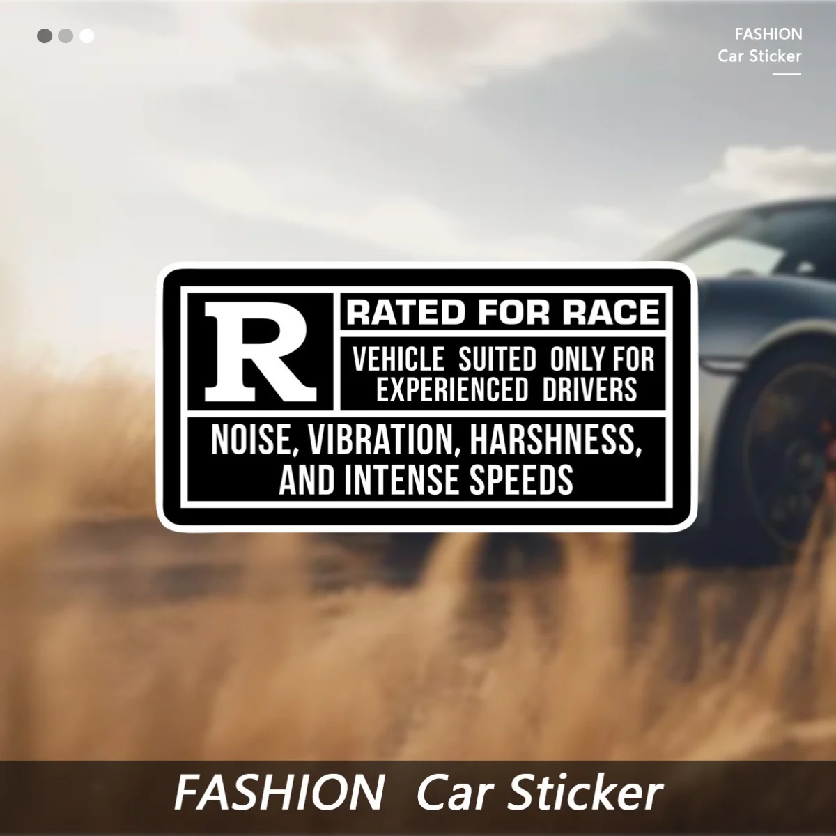 Racing - Themed "R Rated" Sticker, For Phone Case, Water Bottle, Notebook, Cool Decor for Motorsport Lovers