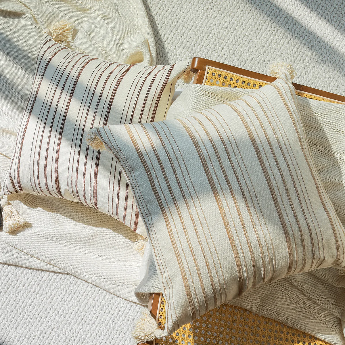 45x45cm Zen-Style Luxury Striped Throw Pillowcase Cojines Living Room Decorative Throw Pillow Cover Headboard Cushions Covers