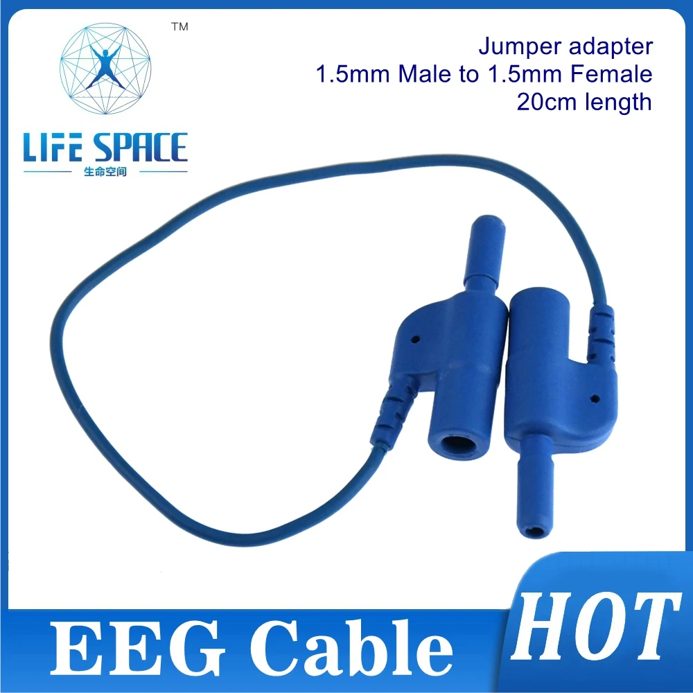 Cable de extensión adaptador de puente 1,5mm macho a 1,5mm hembra para EEG ECG holter leadwire cable electrodos