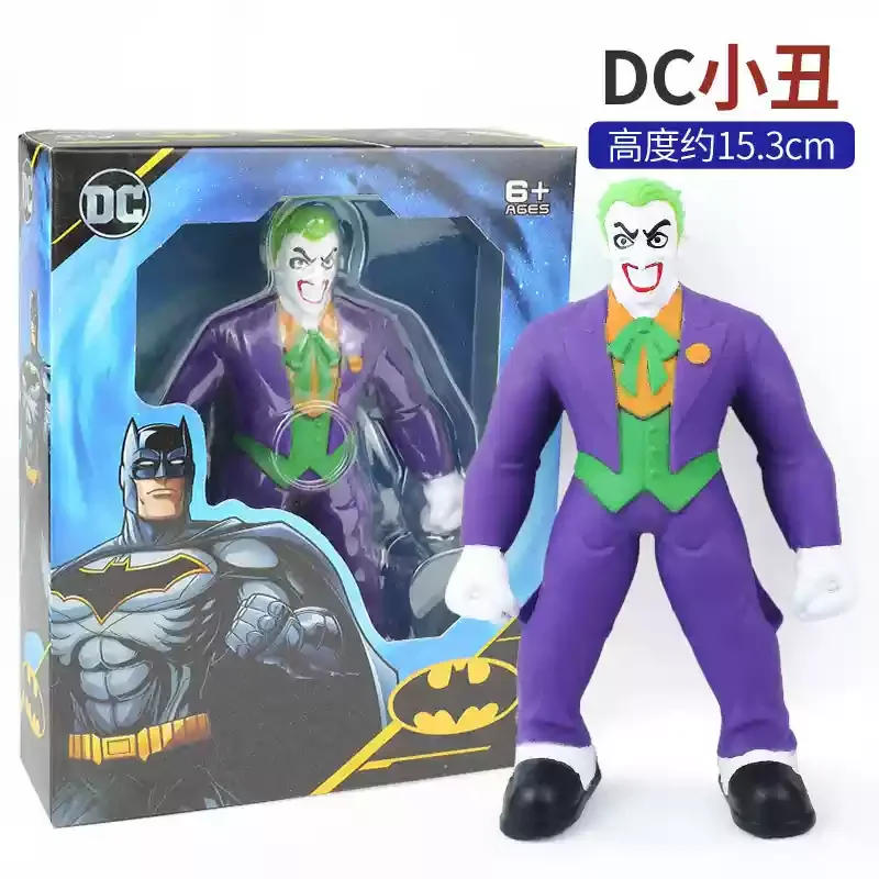 

New Creative And Lovely Soft Vinyl Stress Relief Toy Dc Justice League Batman Flash Joker Figures Elastic Dolls Gift For Kids