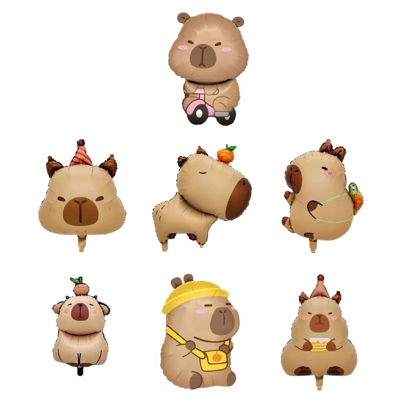 Set Of 10 Elegant Capybara Balloons Portable Balloons Accessory For Creating A Pleased At Any Party Or Event DXAF