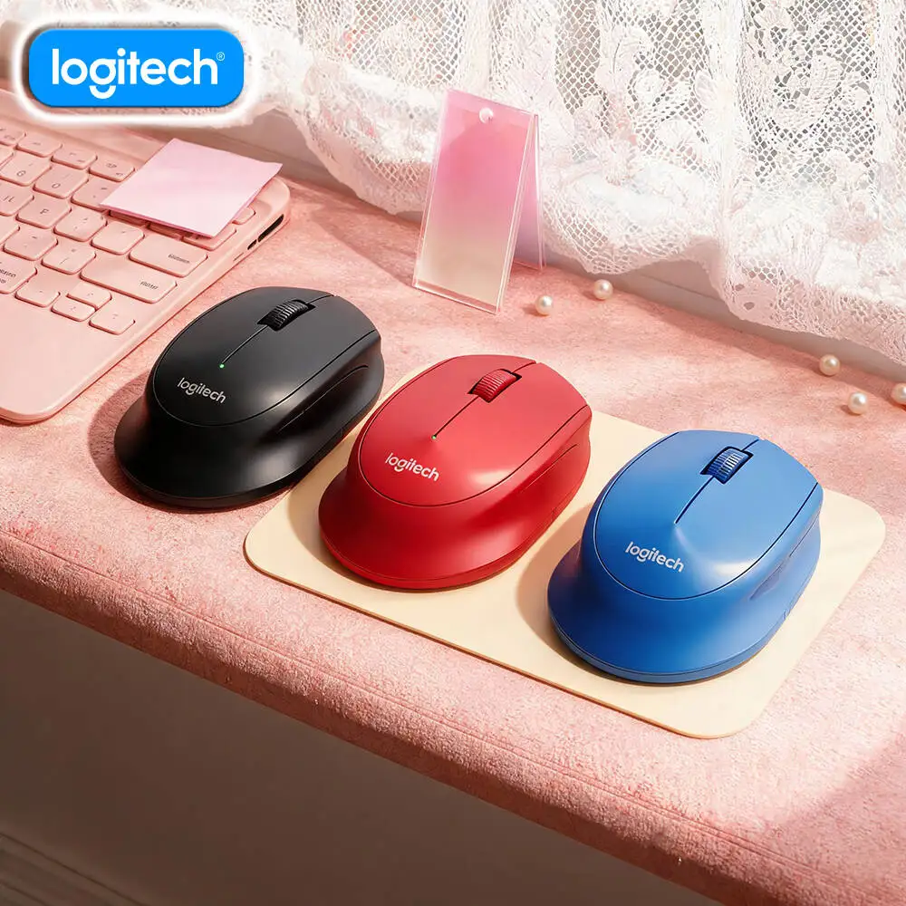 Logitech M280 Ergonomic Wireless Mouse Low-Noise Tap Assembly 10m Stable Link 18-Month Battery Quick Start for Study Desktop