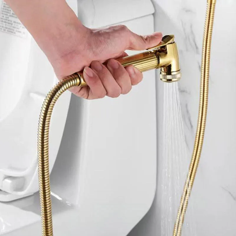 3 Colors Black Gold Bidet Sprayer Shower Head Faucets WC Toilet Handheld Spray Nozzle Self Cleaning Shower Muslim Bathroom K B4