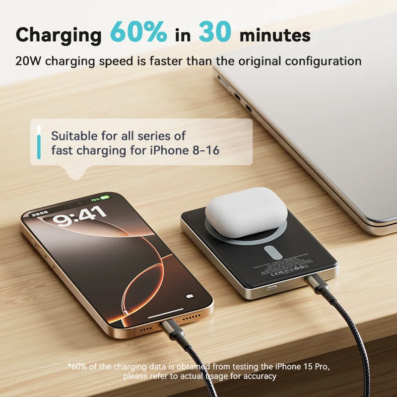 Kuulaa banco de potência magnético 10000ah carregador portátil sem fio 20w carregamento rápido para magsafe para iphone 16 15 14 por max powerbank