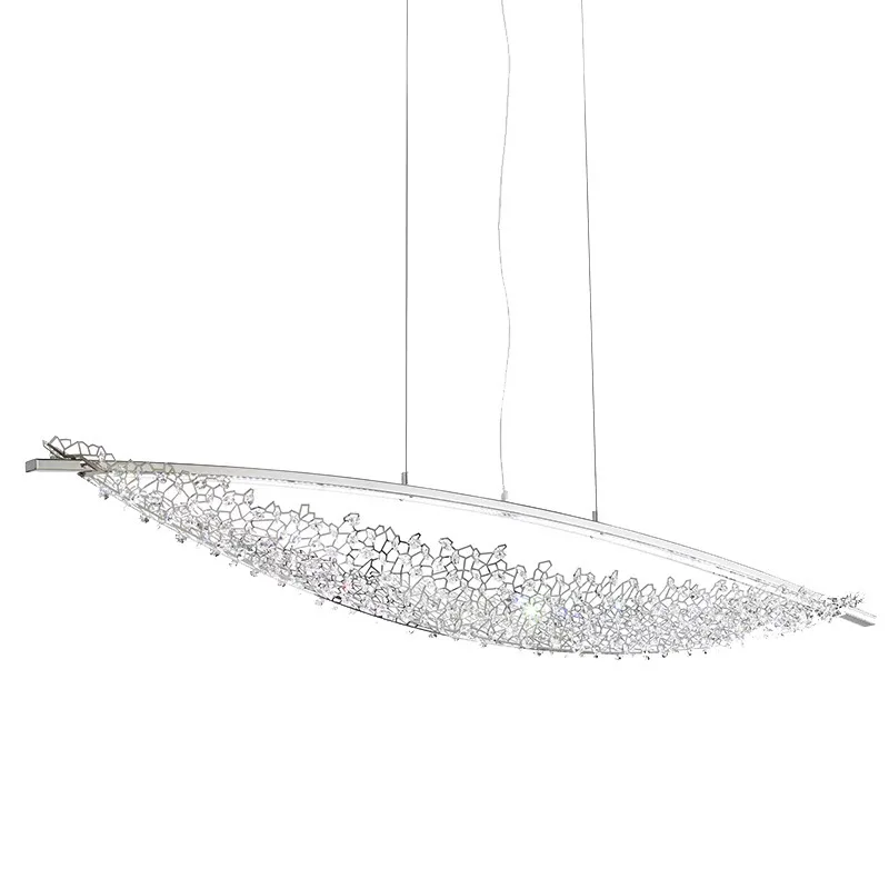 

Italian light luxury style, living room crystal stainless steel bar chandelier