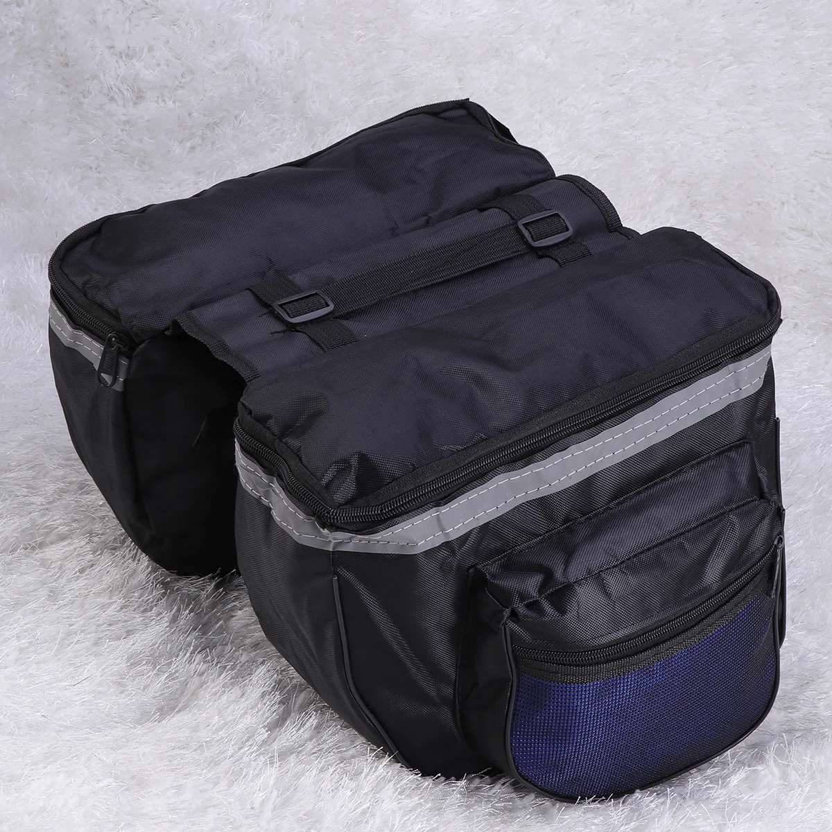 

Double Bag Waterproof PVC Rear Trunk Pannier for Mountain Road Cycling with Reflective Strips Large Capacity Side