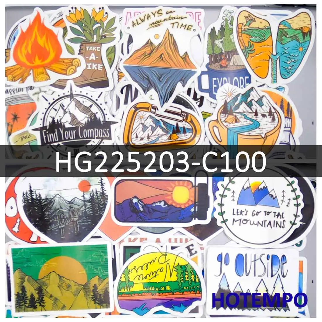 50/100PCS Wild Adventure Travel Stickers Hiking Climbing Camping Journey Decals for Phone Laptop Luggage Bike Motorcycle Sticker