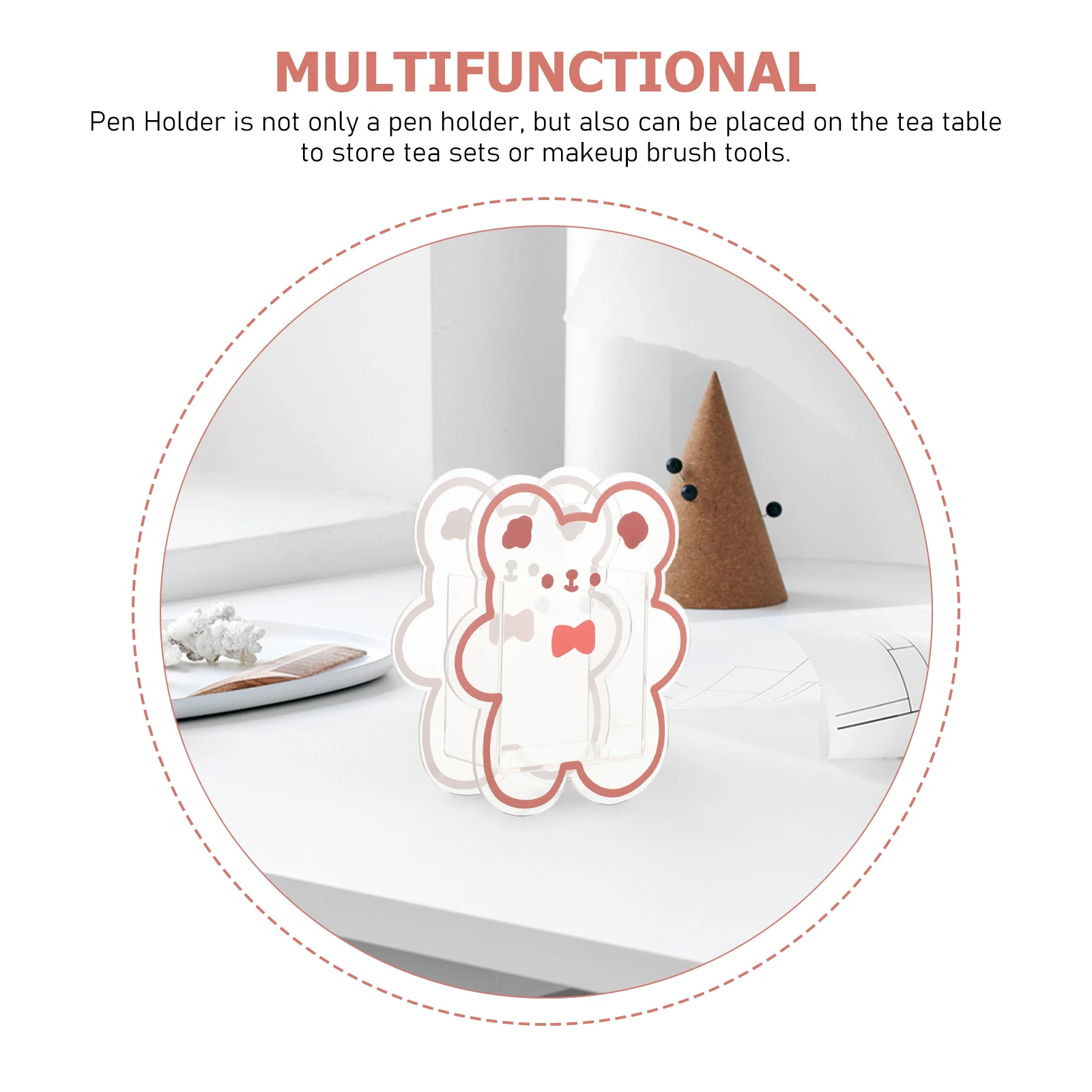 Make-upborstelcontainer Acryl Beer Organizer Multifunctionele make-uppenhouder Desktop Grote capaciteit opslag Make-upborstelhouder