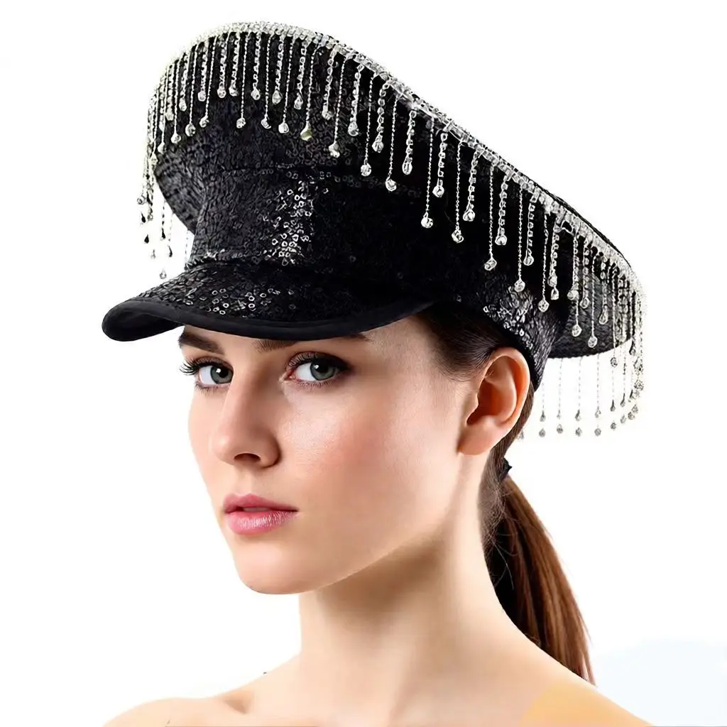 

Капитанская шляпа в стиле стимпанк с стразами для Марди Гра, карнавала, рейв-фестивалей, аксессуары и праздничная шляпа для женщин и мужчин