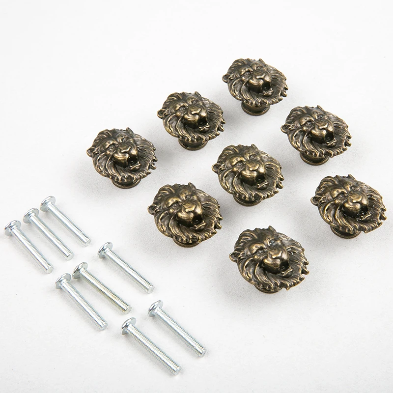 8-piece set of antique-green furniture handles, suitable for furniture and craft cabinet doors and drawer handles; screws includ