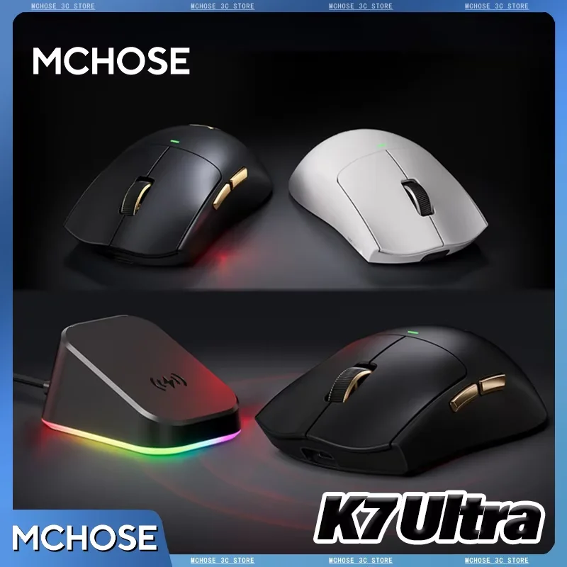 

Официальная игровая мышь Mchose K7 59 г с ледяным покрытием, двойная скорость отскакивания 8 кГц, прошивка для E-Sport, сверхнизкая задержка для FPS Val CS COD Lol
