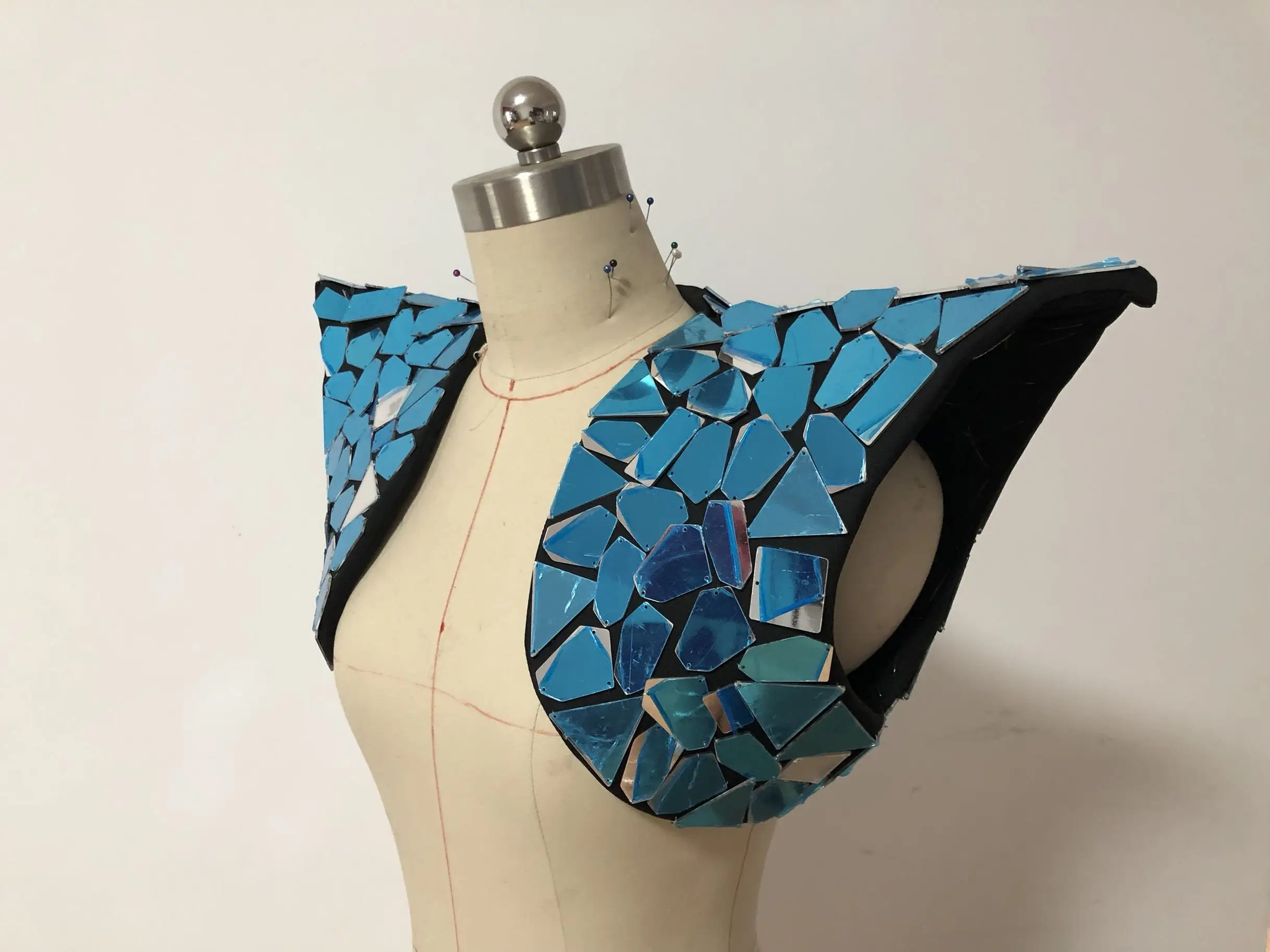 새로운 실버 미러 스팽글 어깨 패드 조끼 양복 조끼 남성 여성 가수 댄스 무대 공연 댄스 의상