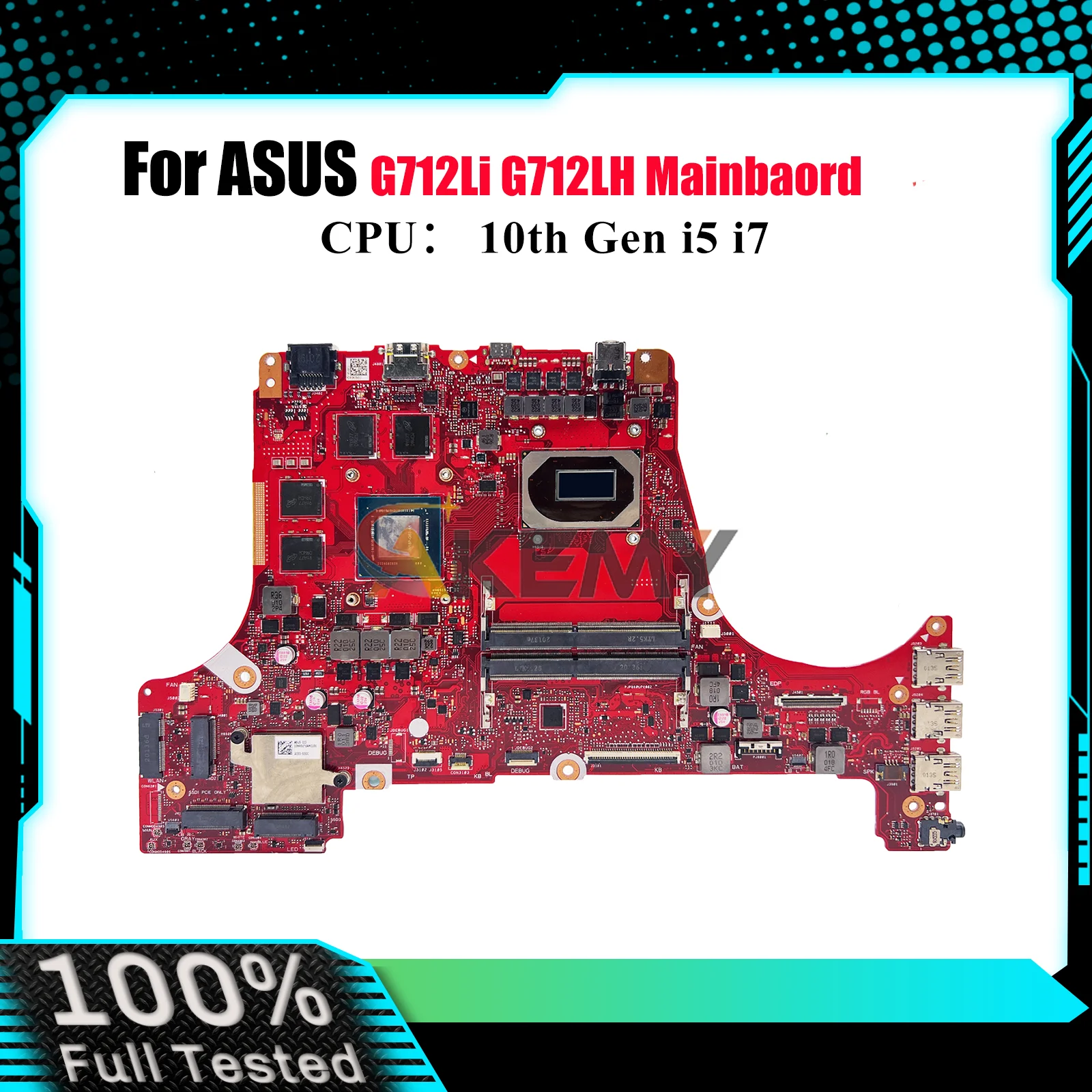 

G712LI Материнская плата для ноутбука ASUS ROG Strix G17 G712Li G712L G712LH Материнская плата для ноутбука 10-го поколения i5 i7 100% тестирование OK stk