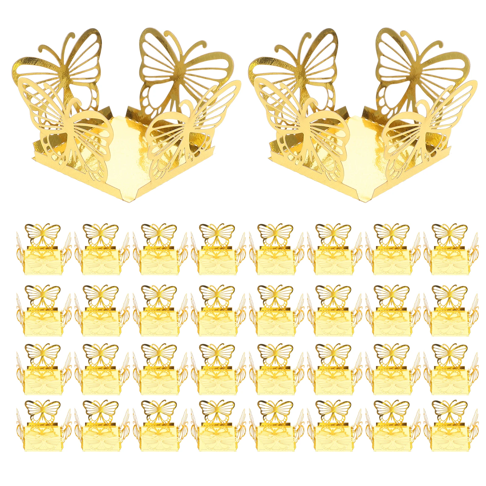 

50 Pcs Creative Candy Box Chocolate Truffle Wrappers Boxes Packaging Golden Paper Wrapping