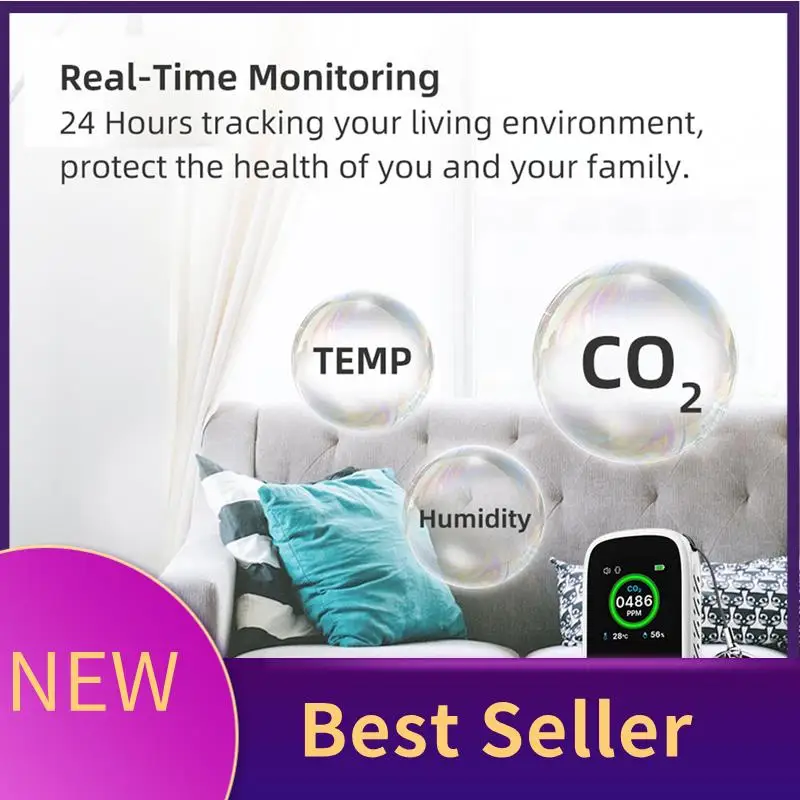 HFES Air Quality Monitor Portable Carbon Monoxide Tester Temperature And Humidity Meter