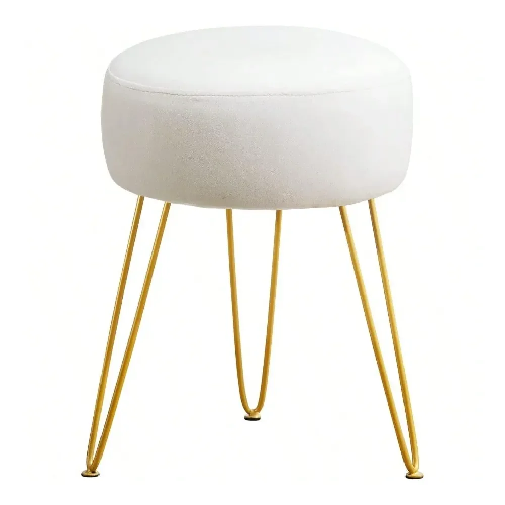 

Stool White Vanity Stools For Makeup Room Round Ottoman Foot Stool Velvet Footrest Vanity Chair For Bathroom Vanity Bedroom Liv