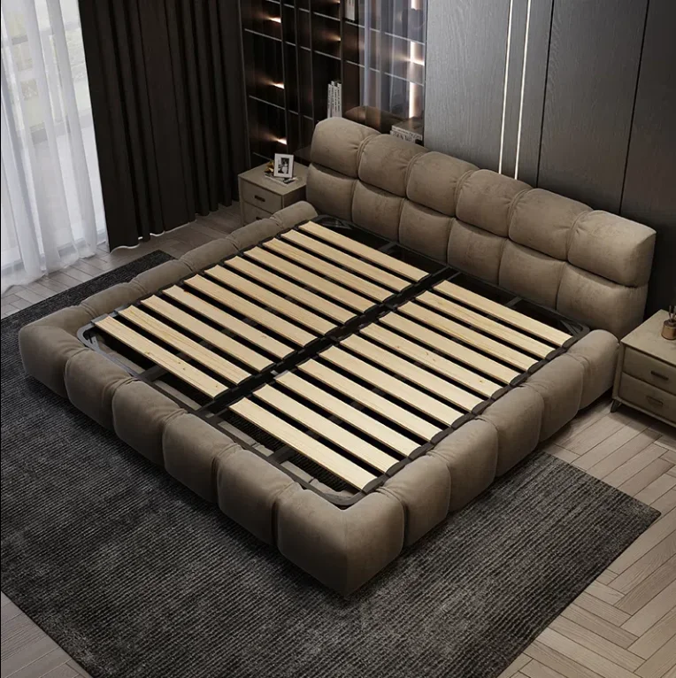 

*e for Home Furniture Customized Queen King Size Oak Wood Bed Frame Wide White Bed Bedroom Bed*