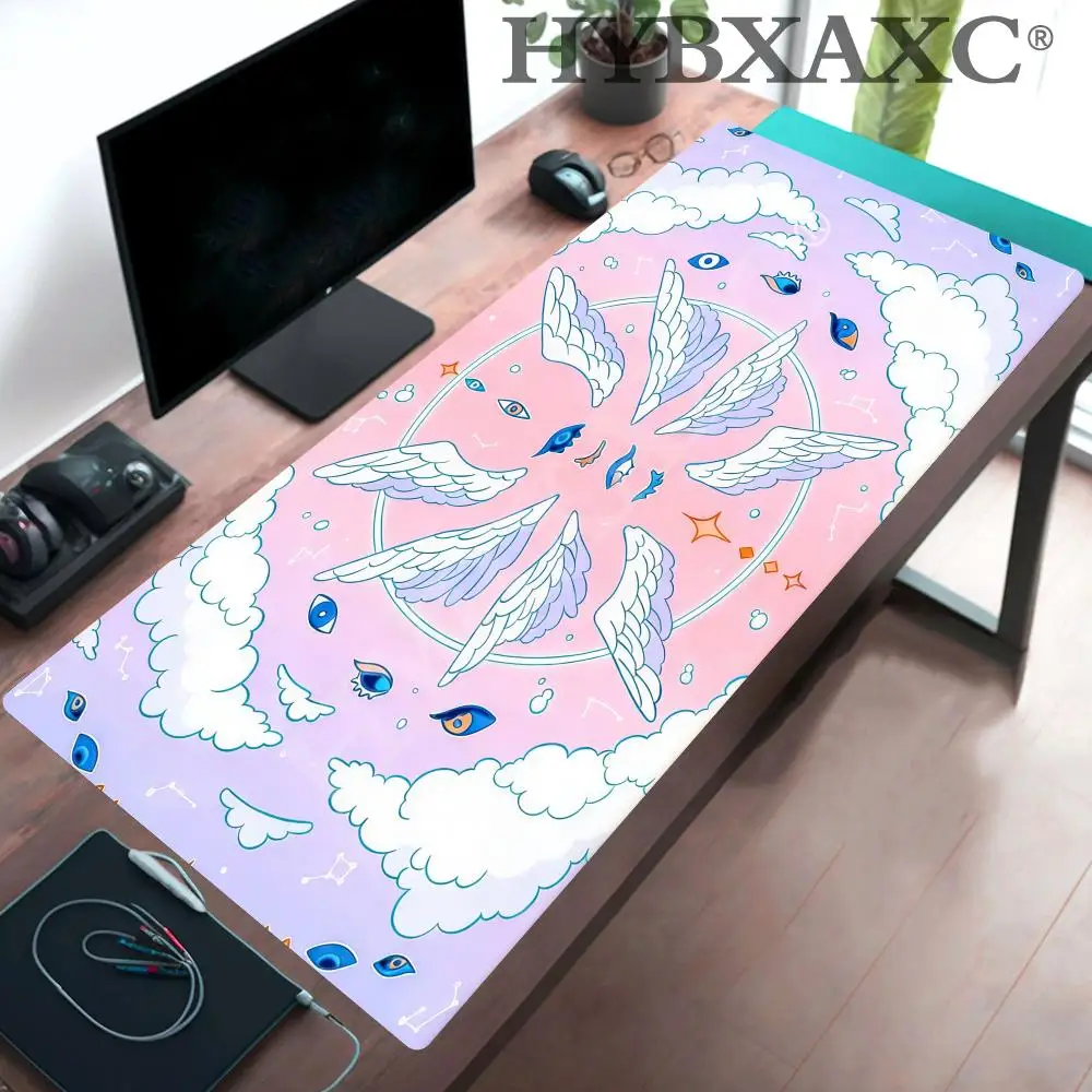 HYBXAXC Kawaii Magical Mouse Pad,  Pastel Celestial Gaming Desk Mat,  Stable Smooth Table Mat for Computer Keyboard Home Office