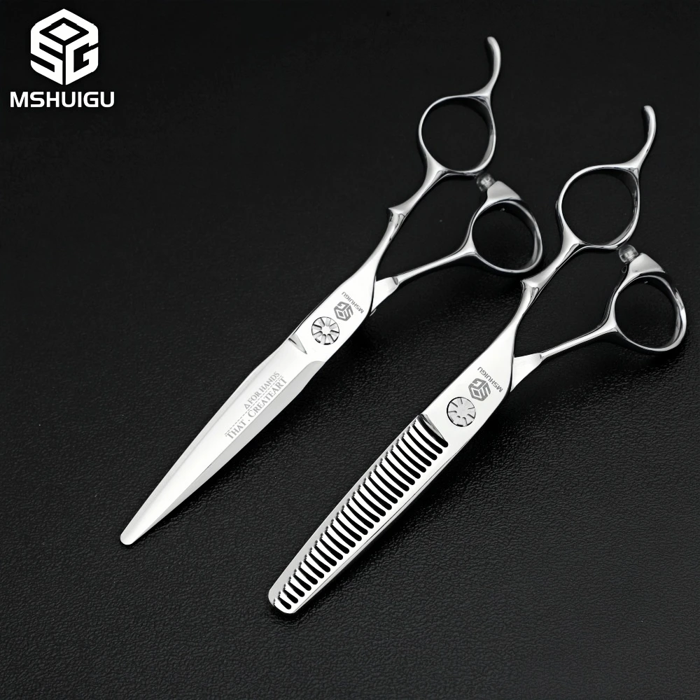 

MSHUIGU Professional Barber Scissors Japan 440C Multifunctional thinning shears 6/6.5/6.8inch Salon and household hair scissors