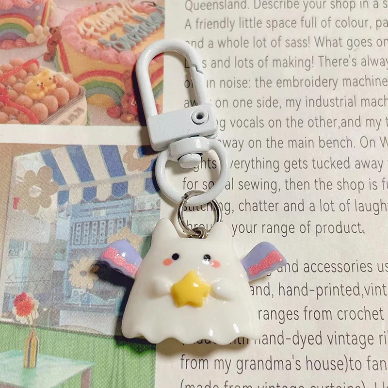 พวงกุญแจฮาโลวีนการ์ตูนน่ารักมินิฮาโลวีนพวงกุญแจรูปผีจี้พวงกุญแจแฟชั่นประณีตกระเป๋าเป้สะพายหลังของขวัญอุปกรณ์ประดับตกแต่ง