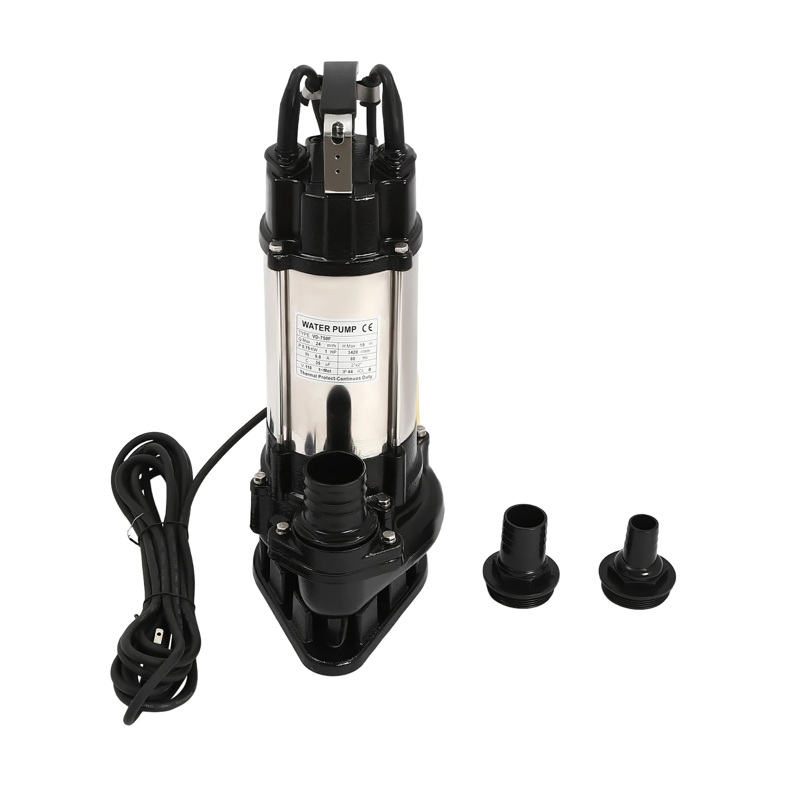 110V 60Hz Sewage Sump Pump, Submersible Effluent/Sewage Pump, Basement Sewer Pump