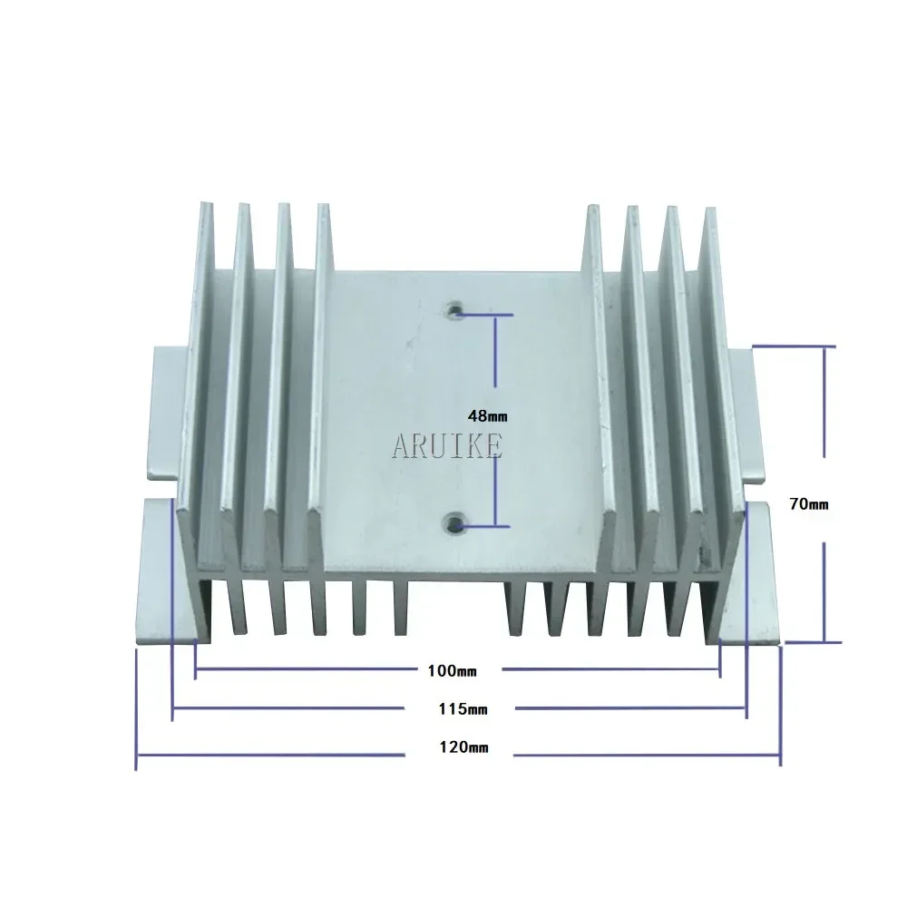 1pc Single W shape Aluminum Phase Solid State Relay SSR Heat Sink Small Type  Dissipation 10A to 100A radiator 70*125*50