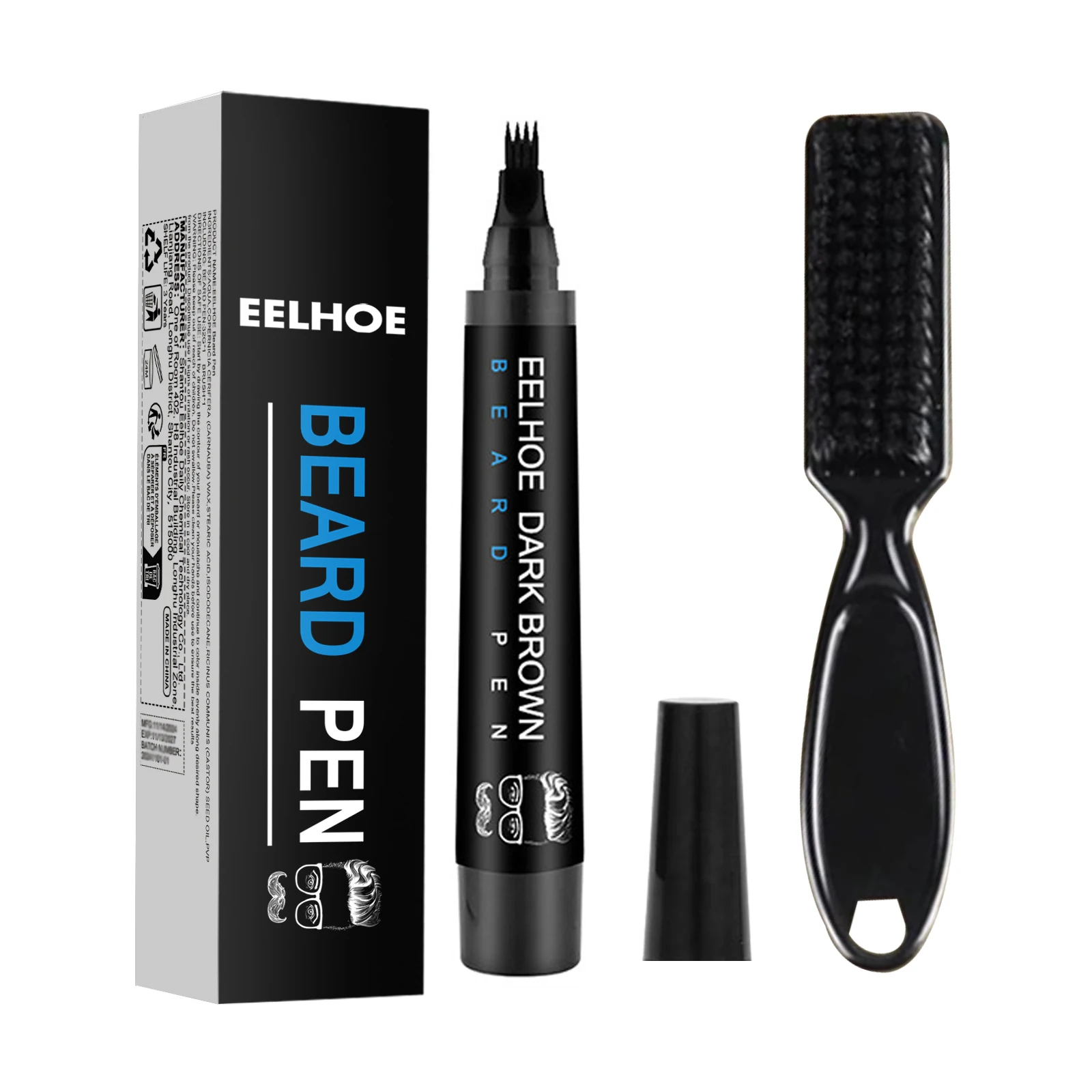 

EELHOE Beard Refill Pen Kit Mens Beard Natural Waterproof Beard Pen Beard Tracing Pen 1pcs