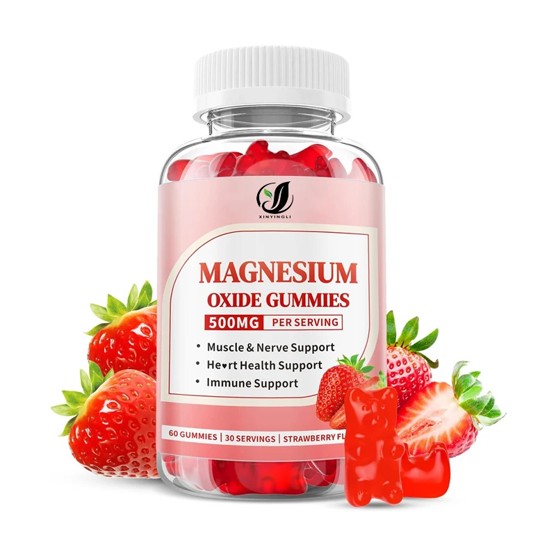 

Magnesium oxide gummies 500mg chewable magnesium oxide supplement, suitable for muscle and immune support