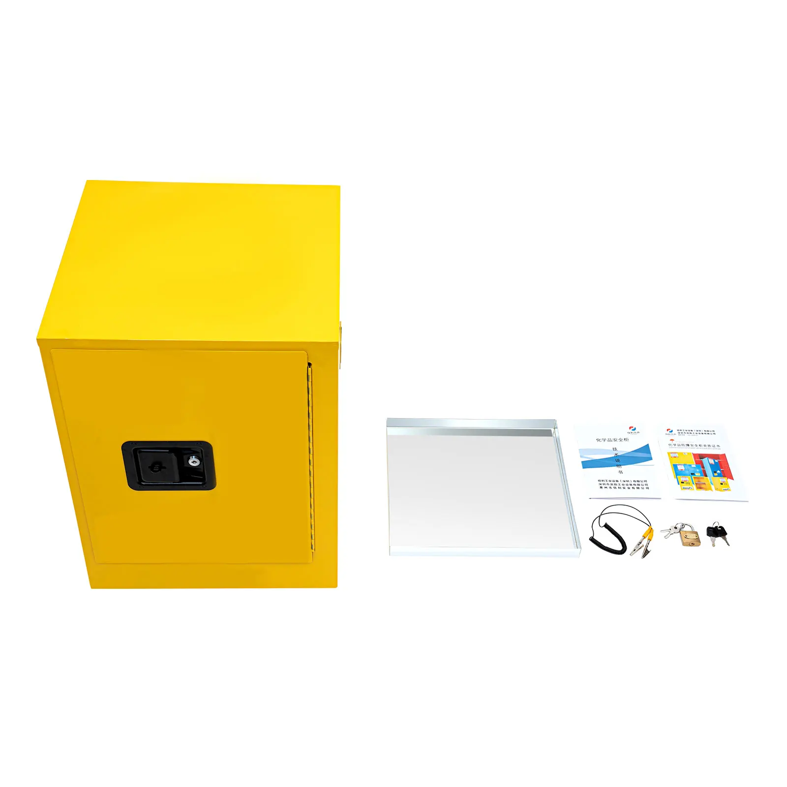 Gabinete de almacenamiento de seguridad inflamable de 4 galones, contenedores de almacenamiento de seguridad ignífugos líquidos con cerradura de puerta de enlace de 3 puntos