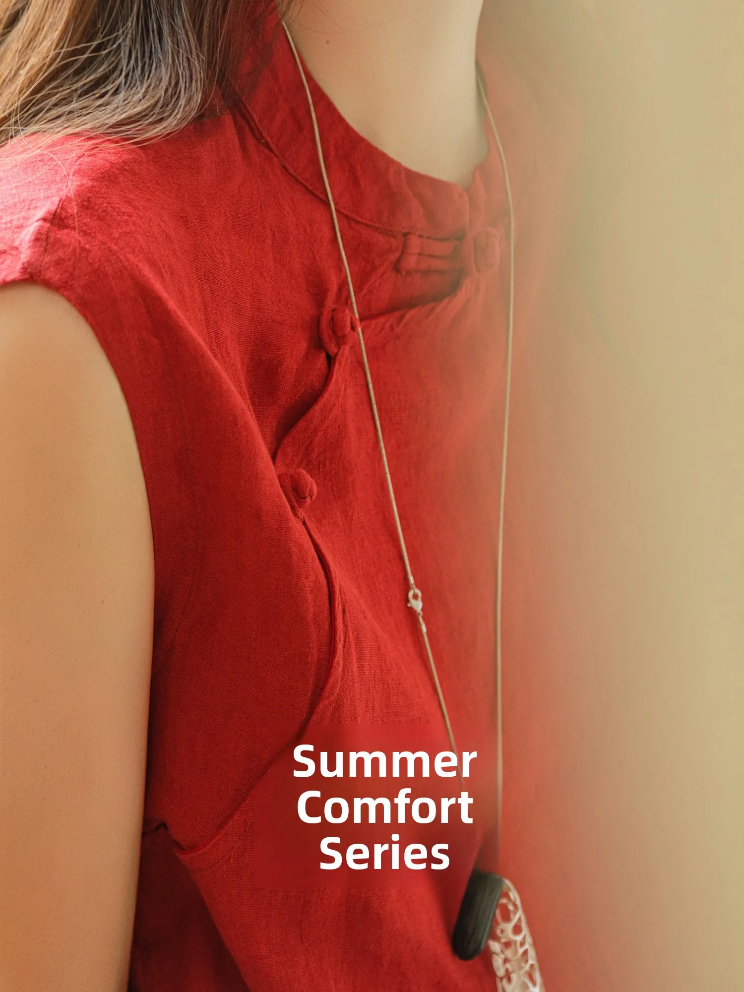Heavyweight Sand Washed Linen Shirt with Button Placket And Shoulder Connection Women's Loose Fit T-Shirt Breathable Summer Top