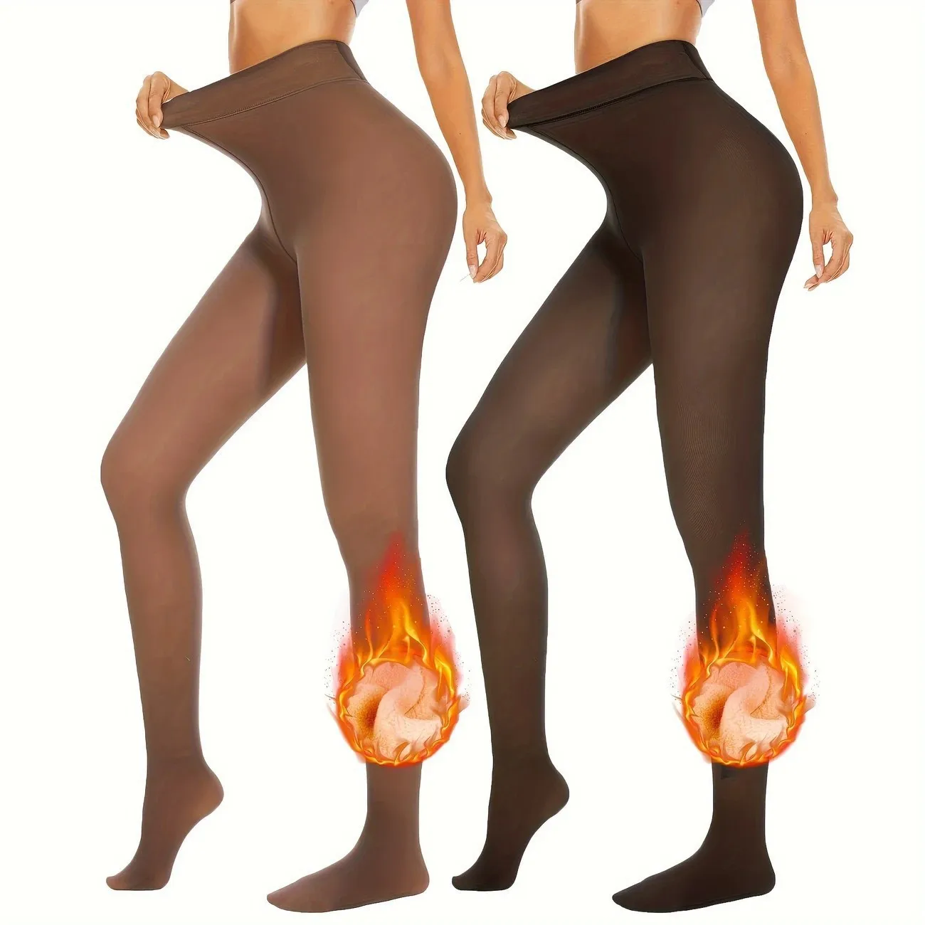Thick Fleece Fake Translucent Pantyhose Thermal Stockings High Waist Elastic Sexy Female Leggings Fashion Tight Socking Woman