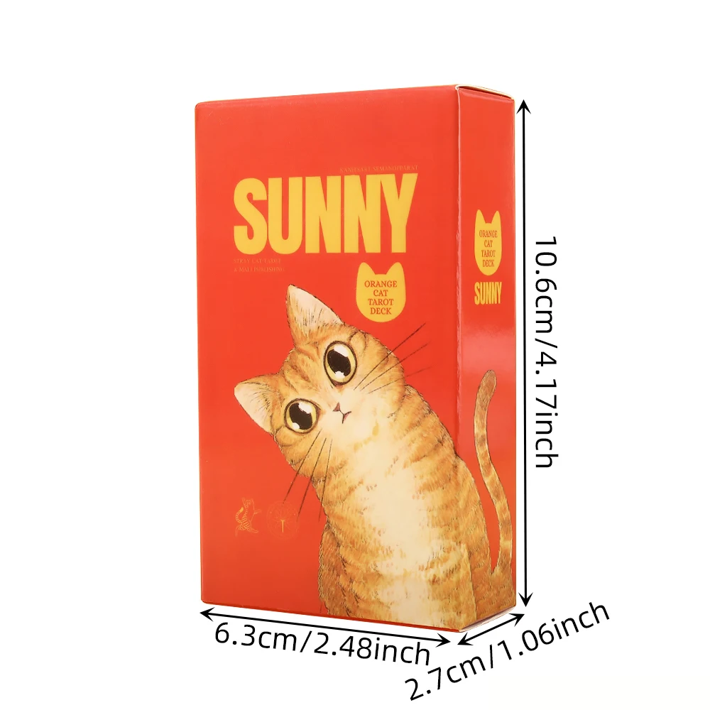 赤い箱のかわいい猫のタロットカードゲームカード、屋内マルチプレイヤーミニゲームカード、猫カード
