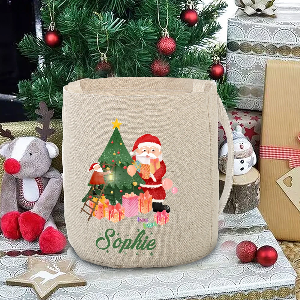 Personalised Christmas Santa Gift Bag Stocking Filler Eve Bag Sack for Kids Xmas Toy Sack Custom Name Christmas Delivery Sack