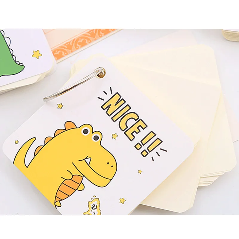 80 Sheets Binder Ring Flipping Flash Card Index Cards Notepad Combinable Study Cards Mini Note Book Message Card Note Paper Set