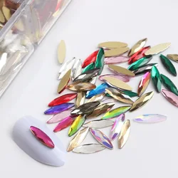 wholesale Horse eye AB 3*11mm DIY Flat Back Nail Rhinestone Special Shaped Crystals Art Stones 3D Personalized Decoration