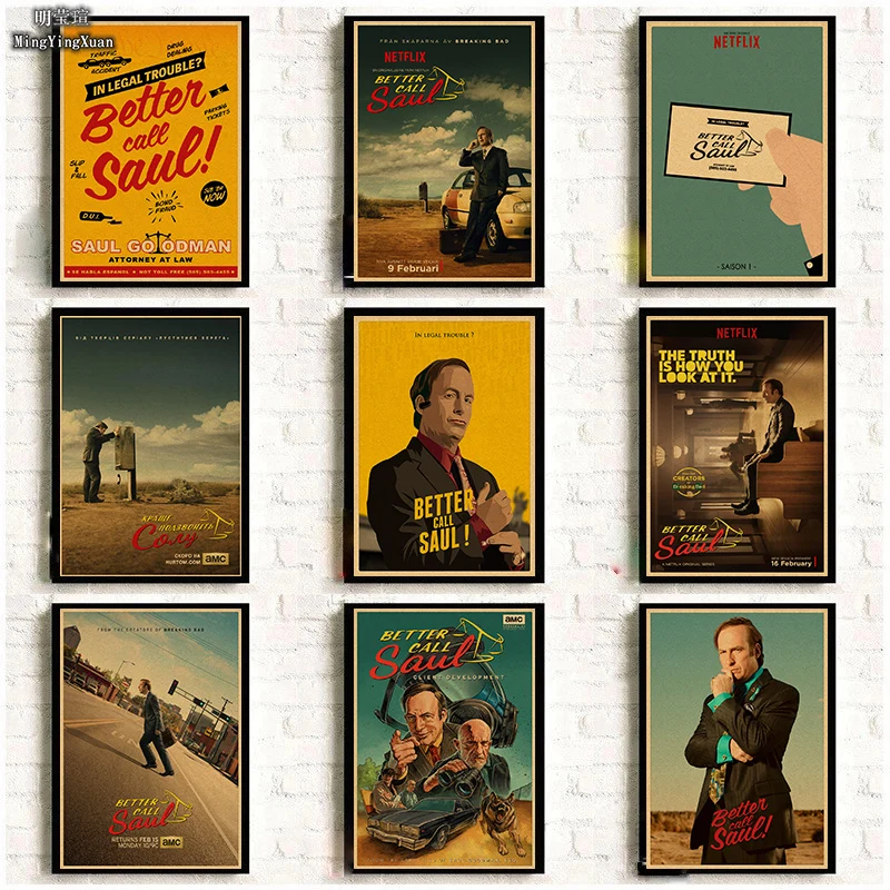 Vintage Better Call Saul Goodman Retro Movie Poster Classic Wall Art Decor Kraft Paper Room Decorations Ideal Gift