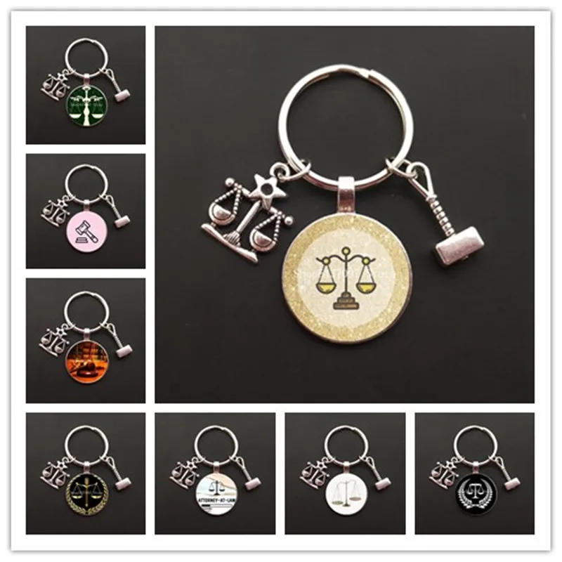 DIY lawyer keychain, justice scale keychain, judge justice hammer keychain, law school student gift, legal justice logo keychain