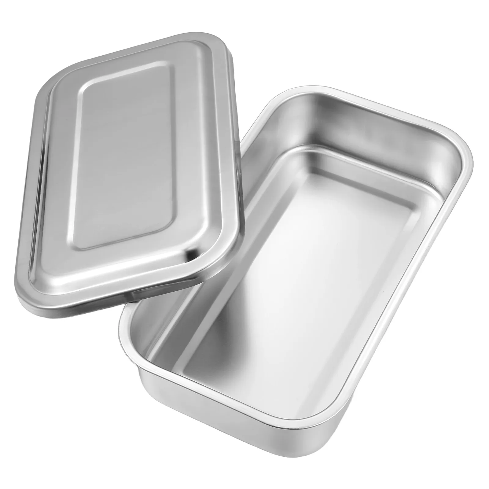 8 Inch Stainless Steel Medical Sterilizer Box Metal Tray With Lid Tool Manicure Instrument Plate Oral Holder (Lid Style Random)