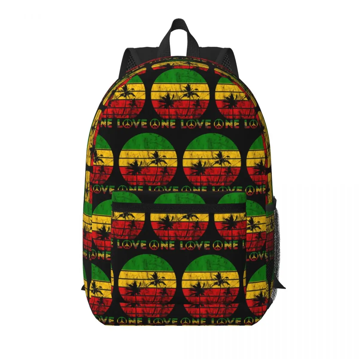 Harajuku Vintage Style Arts Bob Marley One Love Backpack School Bag Hiking Travel Daypack for Men Women Bookbag Shoulder Bags