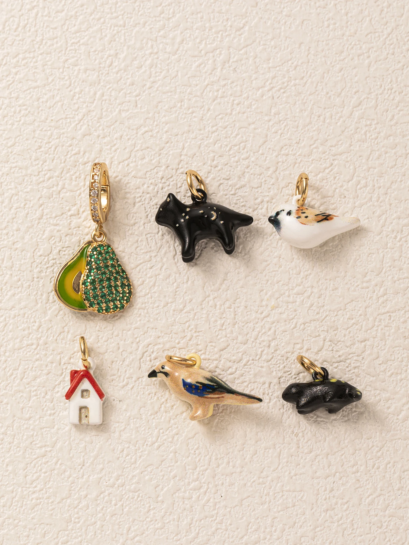 Einfacher und niedlicher beliebter Stil: Kleine Tier-Dinosaurier-Kuckuck DIY-Anhänger für Schmuck – Detail 3