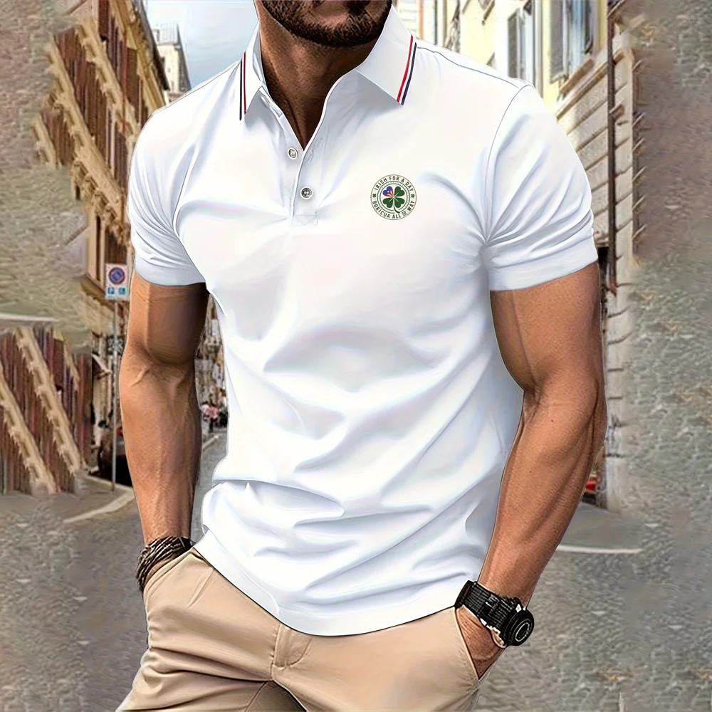 

Best-Selling Men's Short-Sleeved Polo Shirt Lapel Button Solid Color Men's T-Shirt Summer Casual Comfortable Golf Men's Clothing